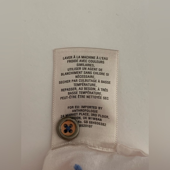 Anthropologie Maeve Miette Teepee Button Down Shirt Size 10 Long Sleeve Pleated - Picture 5 of 9